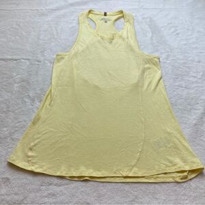 Qor Yellow Cotton Cashmere Blend Racer Back Tank Size Medium